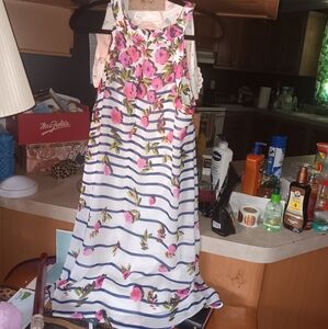 Euc Betsey Johnson Floral Striped Dress Sz 8
